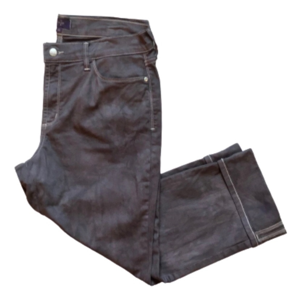 NYDJ Mid Rise Capris Colorwash Custom Gray Hand Dyed 12